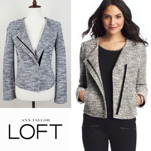 LOFT Tweed Moto Zip Jacket